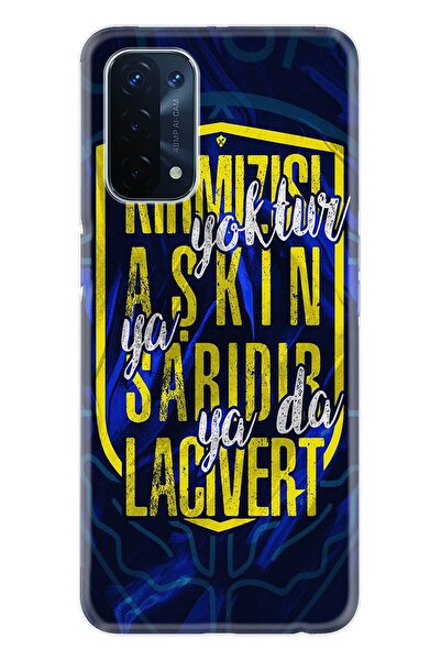 OPPO A54 4g Pure Modern Desenli Silikon Uyumlu Kılıf Aşkın Rengi Sarı Lacivert