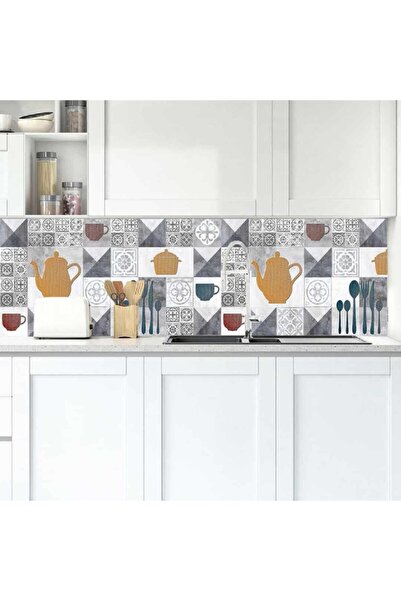 StickerArt Mutfak Tezgah Arası Folyo Fayans Kaplama Folyosu Duvar Karo Desen
