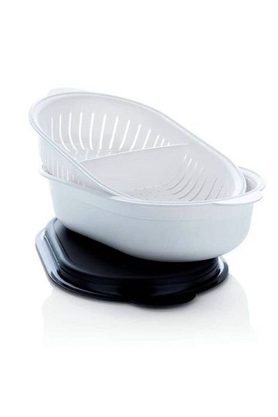 Tupperware Crystal Oval Serving 4 Lt - Black Lid
