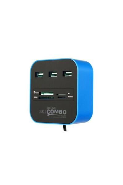 Concord C-847 3 منافذ 2.0 USB معدد إرسال وقارئ بطاقات