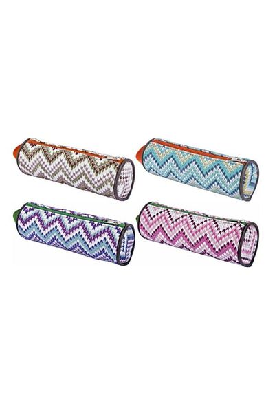 Brons Br-3031 Model Patterned Cylinder Pencil Bag