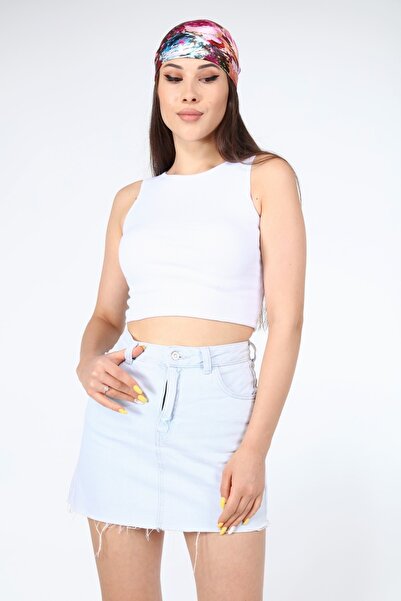 AFŞAR MODA White Crop Blouse