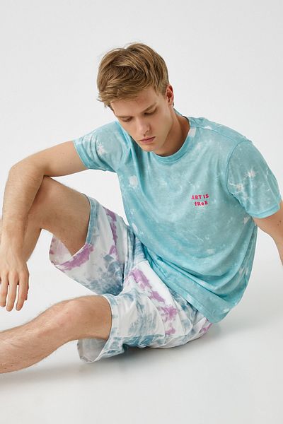 Koton Men's White Patterned T-Shirt 1YAM11603HK