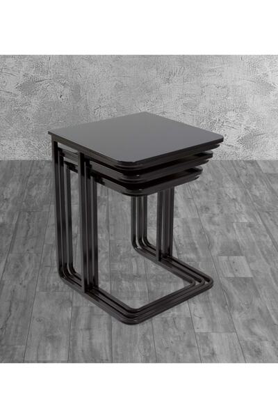 Veys Sehpa 3 Lü Statik Vegas Zigon Sehpa - Siyah