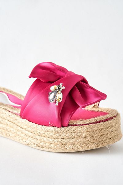 LuviShoes شبشب نسائي T02 Fusya Satin Stone