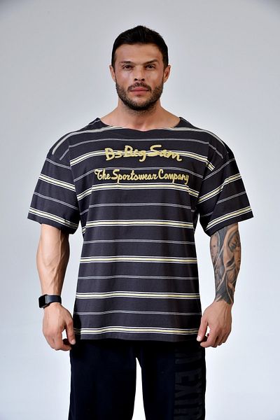 Big Sam Striped Wide Cut T-Shirt Rag-top 3013