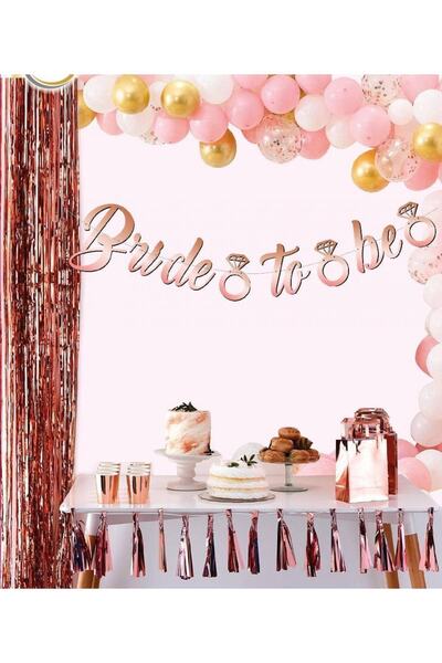 Huzur Party Store Rose Gold Renkli Bride To Be Kaligrafi Yazılı Yüzük Detaylı...