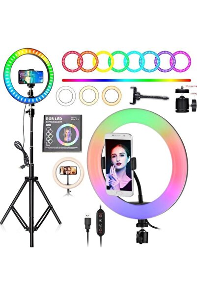Voground Mj26 10inç Rgb Led Make Up Selfie Işığı Tripot Youtuber Makyaj Güzel...