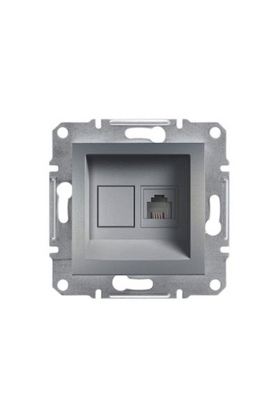 Schneider Electric شنايدر إيف4100162، مقبس هاتف Asfora Plus Steel Single RJ11