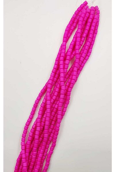 yiğit aksesuar Fuchsia Cylinder Lino Bead 1 String 6 Mm