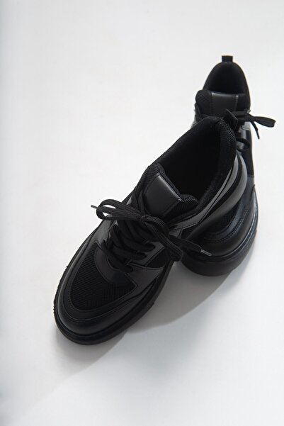 LuviShoes PURE Siyah Cilt  Kadın Spor Ayakkabı