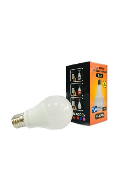 Aukes 9w+2wbeyaz - Pembe led ampül