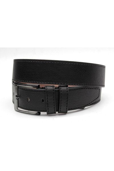 MKM MAN Men's Black Jeans and Canvas Belt