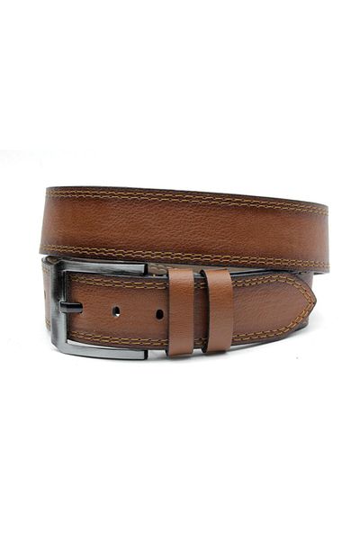 MKM MAN Men's Tan Jeans and Canvas Belt