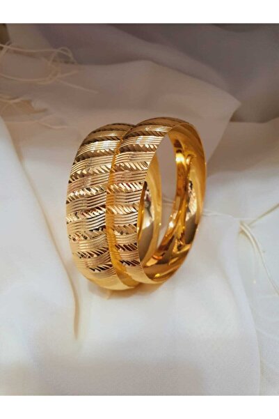 barisiva gold 22 Ayar Altın Kaplama Kadın 2 cm Eninde Bilezik Modeli Adet Fiy...
