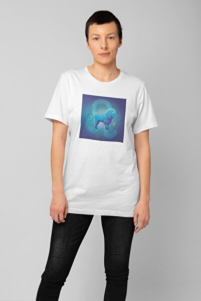 ErTaPassage Leul alb cu imprimeu Zodiac tricou - T5158851