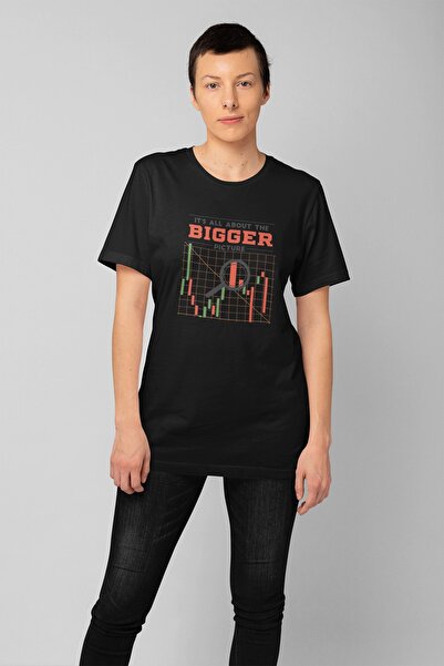 ErTaPassage Geantă neagră cu model grafic pentru femei tricou - T6599952