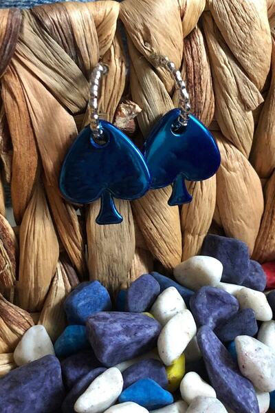 Leerybee Chrome Blue Color Antiallergic Spade Earrings