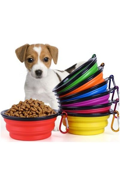 SARFEX Foldable Cat Dog Food and Water Bowl 350 Ml
