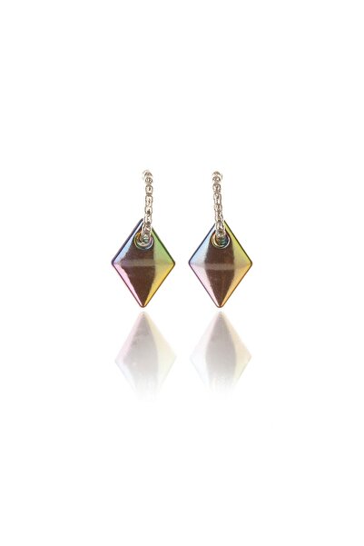 Leerybee Green Fuchsia Color Antiallergic Diamond Earrings