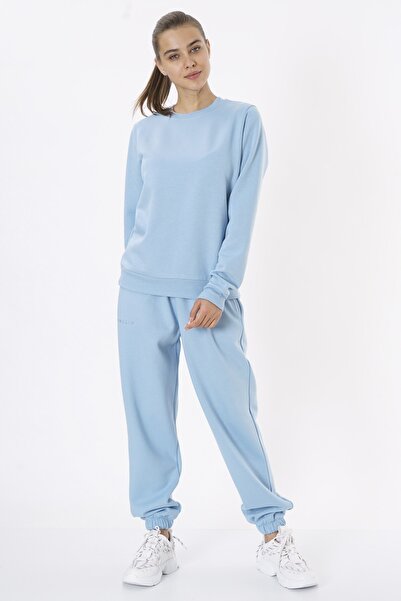 Eoselio Kadın Paçası Lastikli Nakış Detaylı Örme Jogger