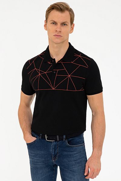Pierre Cardin Ανδρικό μαύρο T-shirt