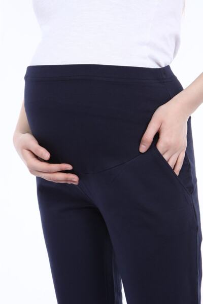 HaiModa Hamile Dar Paça Lacivert Kumaş Pantolon