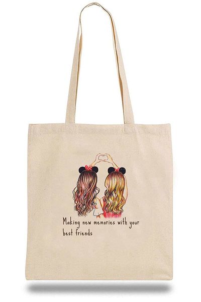 QIVI Υφασμάτινη τσάντα Best Friend Heart
