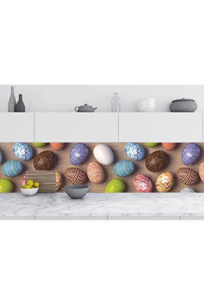 StickerArt Mutfak Tezgah Arası Folyo Fayans Kaplama Folyosu Renkli Yumurtalar