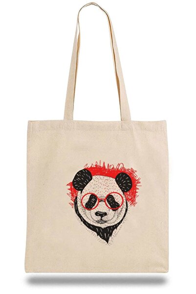 QIVI Tkanina Torba Panda sa naočarima