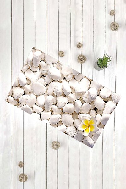 Evsebu Beyaz Taşlar Çok Amaçlı Banyo Paspası