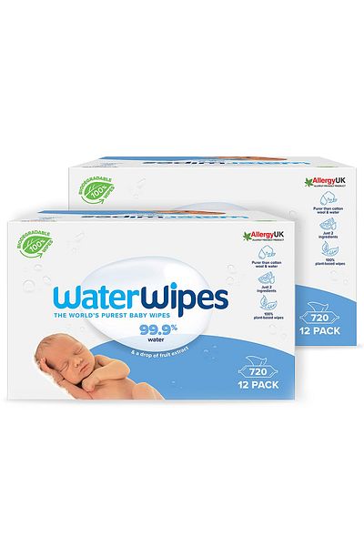 WaterWipes مناديل بابايك الأصلية القابلة للتحلل البيولوجي (24x60)