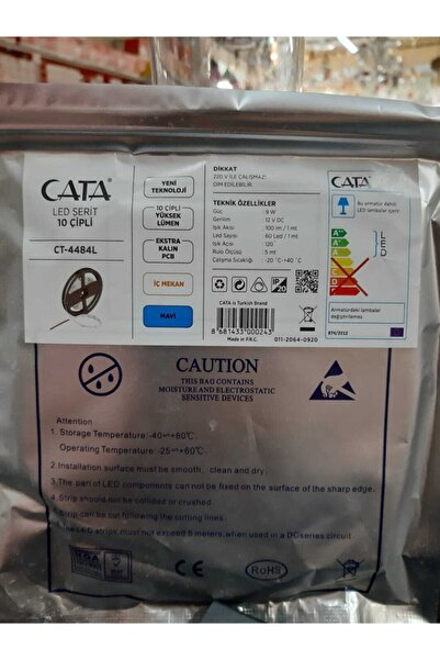 Cata 10 Çipli 5 Metre Mavi Renk Iç Mekan Şerit Led (ct-4484)