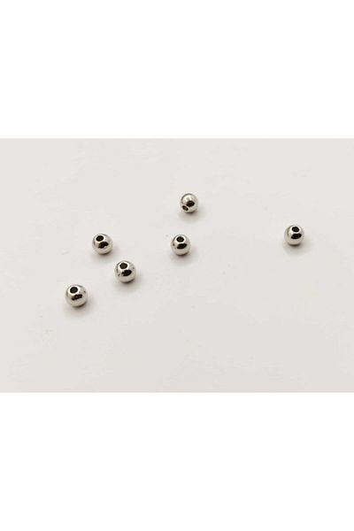 yiğit aksesuar 100 Pieces Silver Round Jewelry Making Spacer 5 Mm