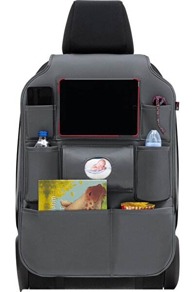 Otom Premium Design Deri Koltuk Arkası Araç içi Organizer Eşya Düzenleyici Füme
