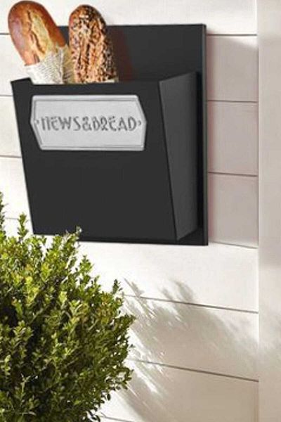 The Mia Galvanized Metal 37x27x17cm Hanging Bread & Newspaper Holder Black Glv0527