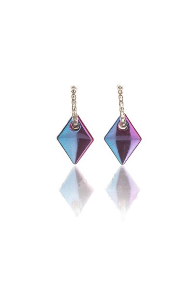 Leerybee الفوشيه اللون الأزرق القرط البلاط مضاد الأرجية