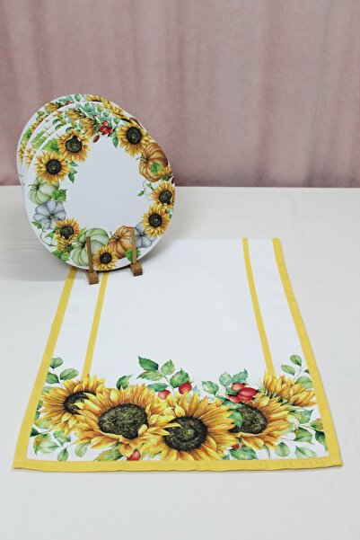 Viemso Ayçiçeği Desenli Runner, 2'li Supla Set