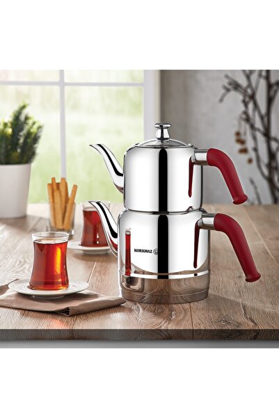 KORKMAZ A189 Riva Çaydanlık Takımı Kırmızı