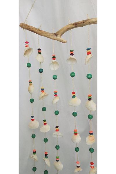 2A Sanat Turquoise and Colorful Beaded Seashell Figured Wind Rose