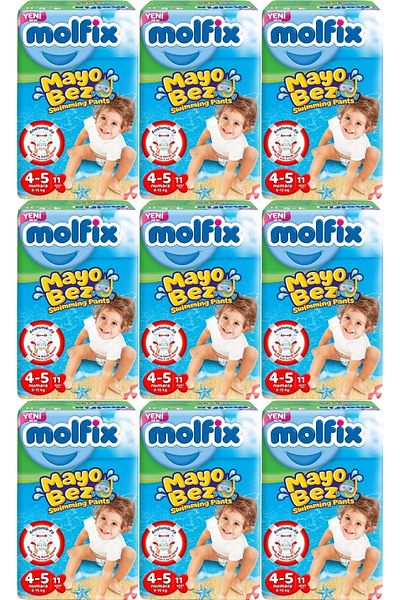Molfix Swimming Pants Swimsuit Cloth Size:4-5 9-15 kg 99 Pieces