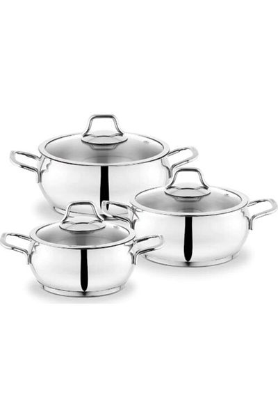 Schafer Cookhaus 6-piece midi Silver Steel Pot Set