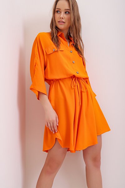 Trend Alaçatı Stili Dress - Orange - A-line