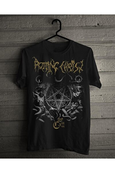 StüdyoÜmitTişört Χτενισμένο βαμβακερό μπλουζάκι με στάμπα Rotting Christ Pent...