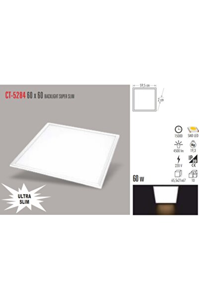 Cata Ct-5284 60w(60x60) Backlıght Led Panel Armatür Beyaz