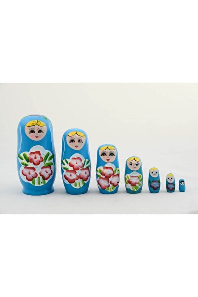 Genel Markalar Trenddünyası Ahşap Renkli 6 Li Matrüşka Aksesuar Bebek