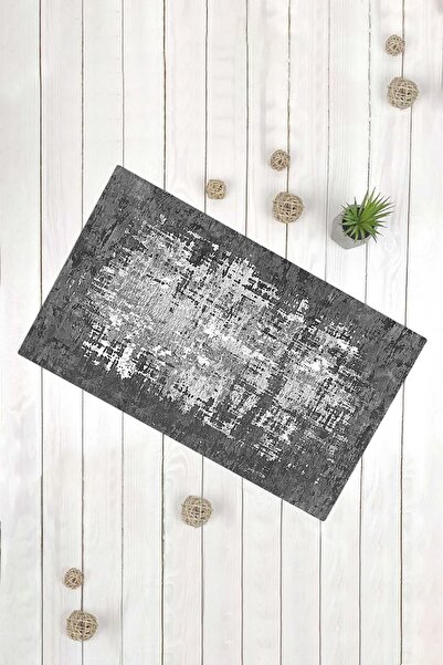 Evsebu Füme Modern Desen Kaydırmaz Tabanlı Dekoratif Halı