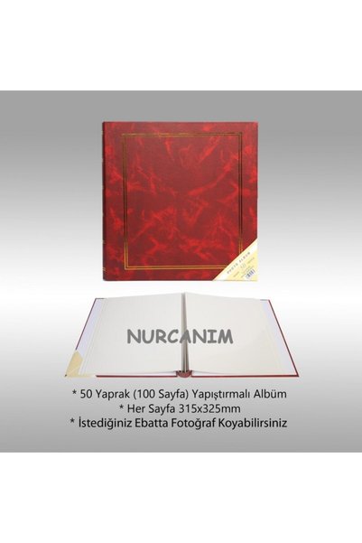NRCN 50 Yaprak [100 Sayfa] 31x32cm Ciltbezli Manyetik Yapışkanlı Fotoğraf Alb...