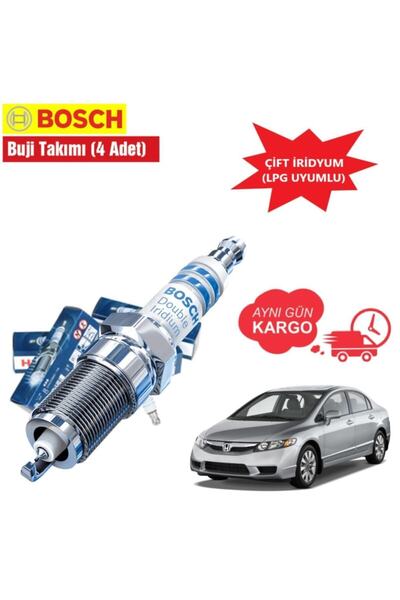 FESAN Honda Civic Fd6 1.6 Bosch Çift Iridyum Buji Takımı 2006--2012 Uyumlu 4 Adet