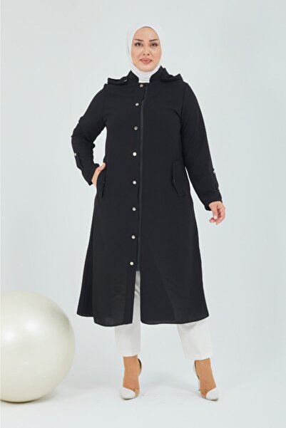 Butik Onyx Kapüşonlu Ve Çakma Detaylı Kap